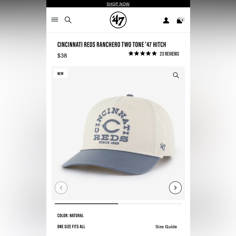 BRAND NEW 47 Cincinnati Reds Hat in Cream and Blue